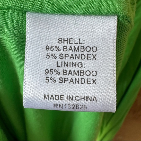 Camila Coelho Green Lena Mini Dress Asymmetrical Ruched Long Sleeve Dress - Picture 9 of 11